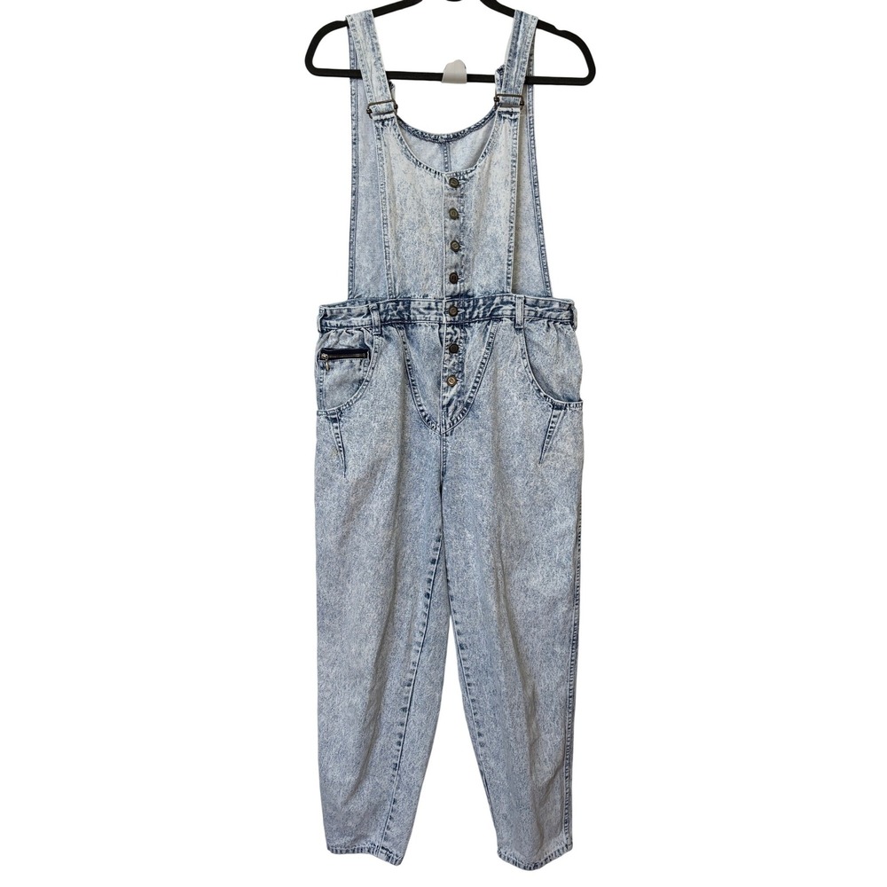 Vintage Rio by Stephanie Maison Acid Wash Denim Overalls 80s Tapered L Large
